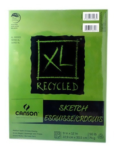 Block Canson Xl Recycled Sketch Reciclado 22.9x30.5cm 74 G