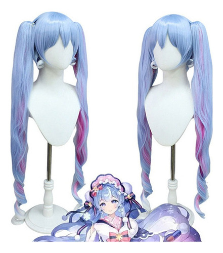 Peluca Miku 110cm Para Peluca Cosplay Y Redecilla