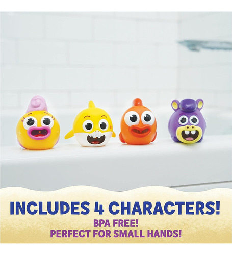 Wowwee Baby Shark - Juguete De Baño Para Chorro De 4 Unidade