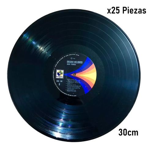 Lote De 25 Discos De Decoración, 30cm Vinilo Acetato (Usado)