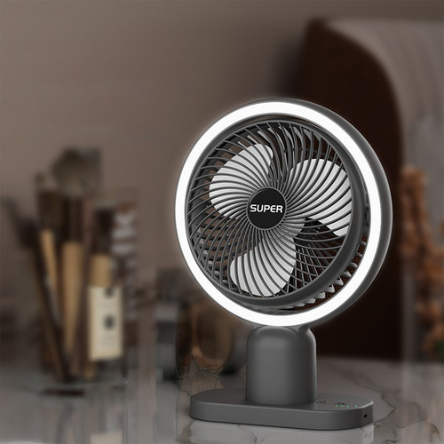 Ventilador De Escritorio Usb En L Con Luz Nocturna, Minivent