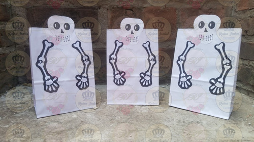 Bolsa Combo X 25 Esqueletos Halloween Shower Cumple Candy