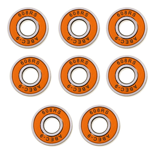 8 Unids / Set Abec 9 Rodamientos De Acero Naranja 28x8x7mm