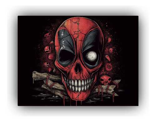 Arte De Pared Tela Sublimada Deadpool Ryan Reynolds 75x50cm