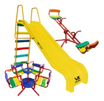 Comprar Combo Tobogan 5 Escalones Pvc + Sube Y Baja + Calesita 