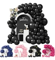 Comprar Kit De Guirnalda De Globos De Látex Decoración De Cumpleaños Color Negro Decoración de Graduación 2025 varios tamaños 5\u002F10\u002F12\u002F18 pulgadas Decoración con Globos para Fiestas de Boda