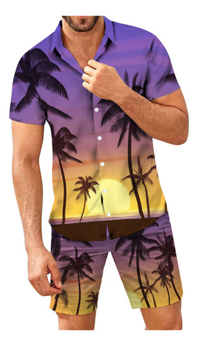 Conjunto Moderno De Ropa De Playa Hawaiana Para Hombre, Cami