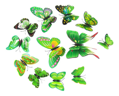 2x 12 Piezas En Superficie 3d Diy Etiqueta De Mariposas Arte