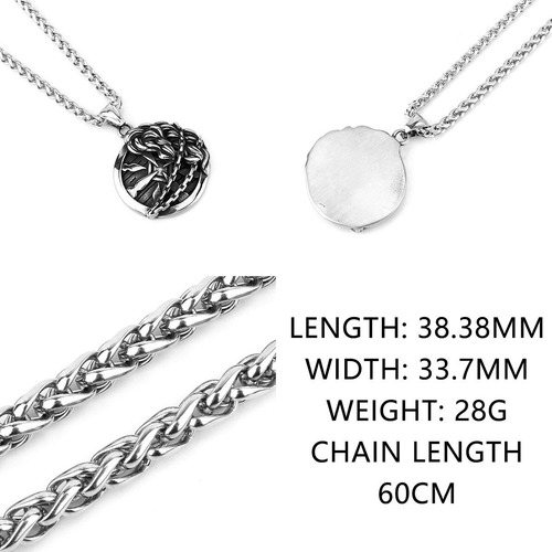 Imagen 2 de 9 de Collar Nórdico Vikingo Amuleto Acero Inoxidable Para Hombre