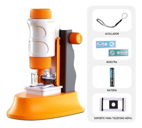 Kit De Ciencia Microscopio 100-1200x Para Niños Y Estudiante