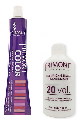 1 Tintura 60g Primont Profesional + 1 Crema Oxidante 20 Vol