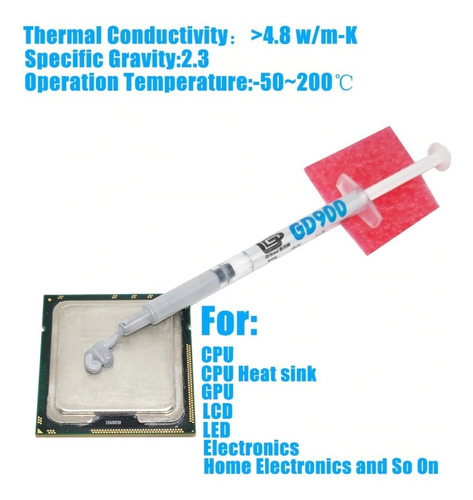Imagem 4 de 4 de Pasta Térmica Processador Gd900 1g Alta Performance 4,8w/mk