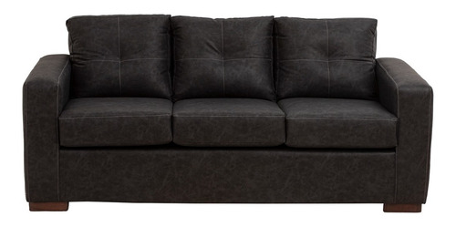 Sofá Franco 3 Cpos Cuero Auris Negro / Muebles América