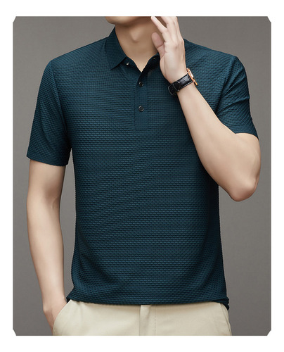 Polo De Seda De Hielo Para Hombre Playera Transpirable