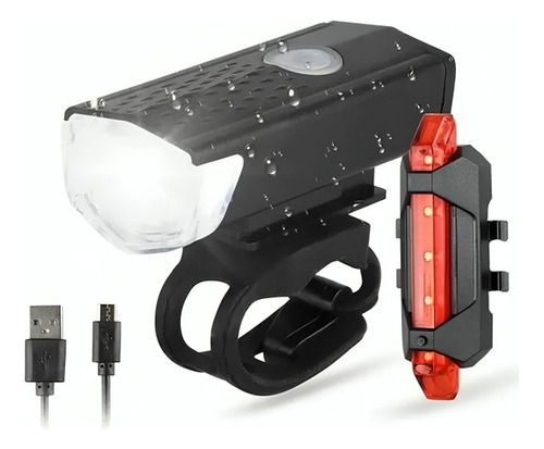 Set Luces Bicicleta Delantera Y Trasera Recargable Por Usb. 