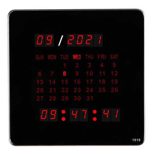 Reloj De Pared Digital Mes Semana Fecha Año Con Calendario