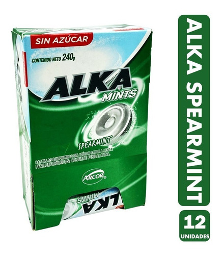 Caramelo Alka Vitafresh Spearmint (caja Con 12 Unidades)