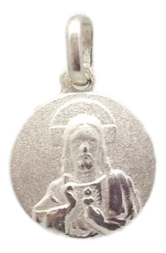 Medalla Sagrado Corazón De Jesús - Plata 925 - 12mm
