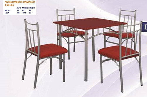 Imagen 3 de 4 de Antecomedor Damasco Muebles Pepe | 4 Sillas