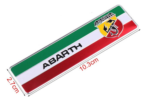 Emblema Aluminio Flag Fiat 500 Abarth