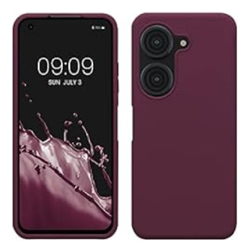 Funda Silicona Y Microfibra Asus Zenfone 9 Y 10 Color Bordo