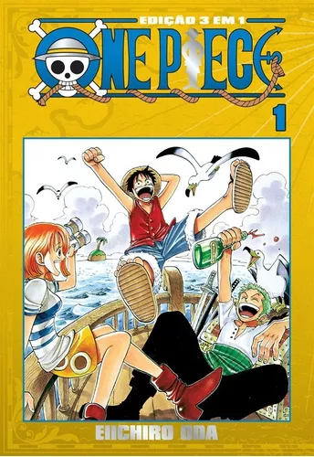 One Piece 3 em 1 Vol. 1, de Eiichiro Oda. Editora Panini, capa