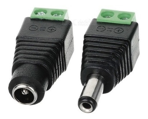 Conector Dc Jack Bornera Cctv Par Hembra-macho