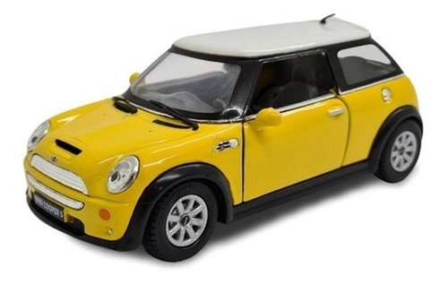 Miniatura Carrinho Mini Cooper S Metal Fricção Amarelo