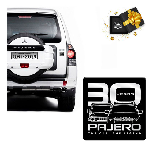 Emblema 30 Anos Pajero Full Hpe Adesivo Traseiro Resinado