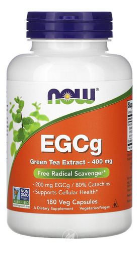 Set 2 Egcg Green Tea Extract 400 Mg 180 Cápsulas Now