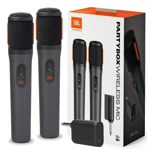 Micrófono x2 - JBL PartyBox Wireless Mic - Inalámbrico y Recargable - Color Negro