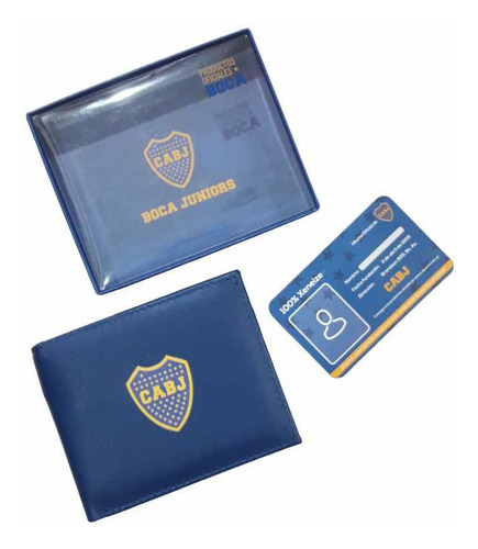 Billetera Boca Juniors Oficial Cuero Ecológico Caja Regalo 