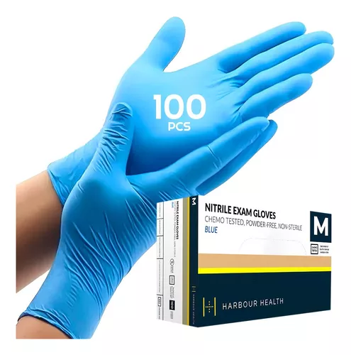 Guantes desechables de nitrilo negro sin látex, sin polvo, manejo de  alimentos, guantes de limpieza (100, mediano)