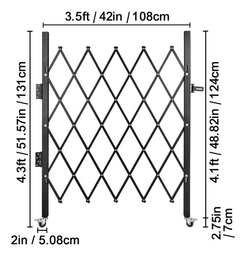 Vevor Puerta De Seguridad Plegable Simple De 48\ H X 37\ W