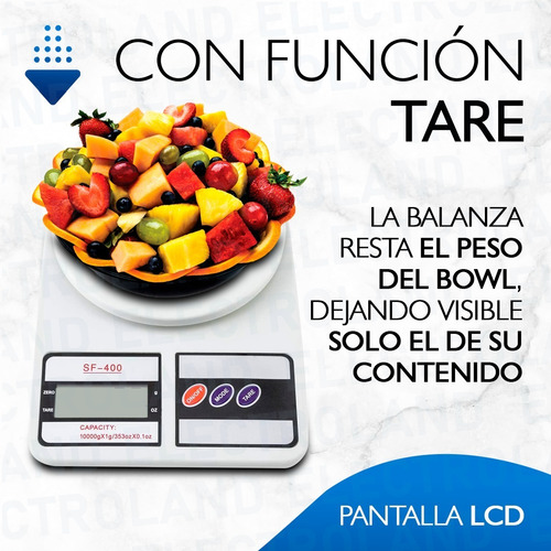 Imagen 3 de 10 de Balanza Alimentos Cocina Digital 1gr A 10kg Alta Precision