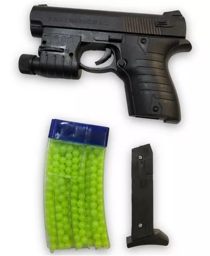 Airsoft Pistola Brinquedo Arma Gel Com Laser 2em1 - Desconto no Preço