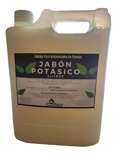 Imagen 2 de 6 de Jabon Potásico Liquido Para Desinfección De Plantas 5 Lts
