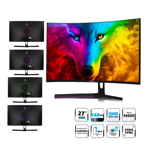 Monitor Gamer 27' Curvo Qhd 165hz 1ms Rgb Dp Hdmi Premiun