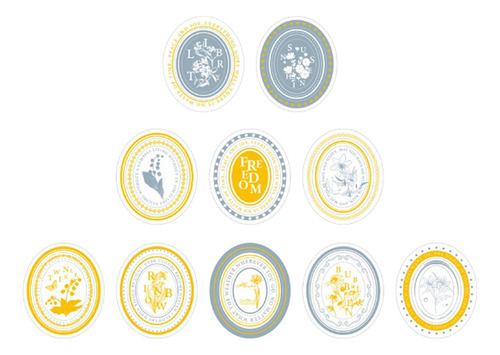 10 Pegatinas De Marco Hueco, Pegatinas Para Amarillo