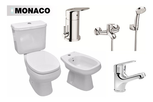 Combo Baño Roca Monaco + Griferia Monocomando Coral 