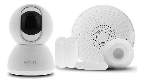 Imagen 1 de 5 de Kit Alarma Nexxt Wifi App 1 Pir 2 Mag Sirena + Cámara Ptz