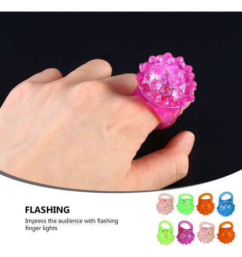 Anillos Led Brillantes Con Forma De Fresa, 8 Unidades, Para