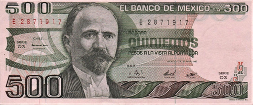 Billete De $500 Mexicanos De 1982 Y 1983
