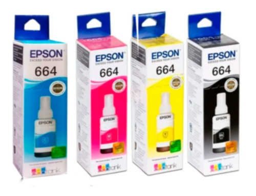 Set De 4 Tinta Epson 664  Sistema Continuo Original 