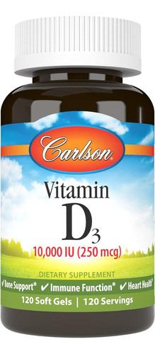 Vitamina D3 10000 Iu Carlson 120 Cápsulas