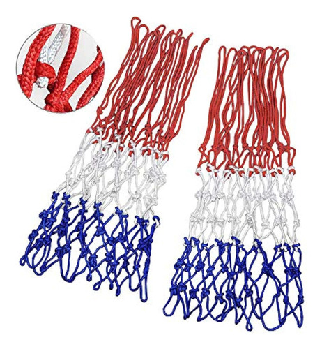 2 Pcs Basketball Net All-weather Heavy Duty Outdoor Net, Red