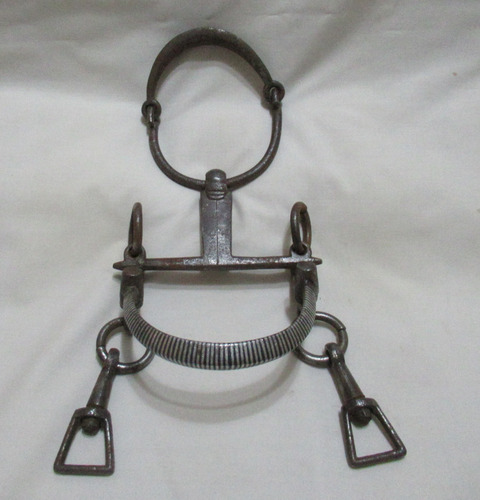 Antiguo Freno Mulero Caballo Hierro Y Plata Con Argollas (Usado)
