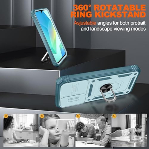 A Funda Magnética Con Anillo Para Samsung A06 + 2 Mica