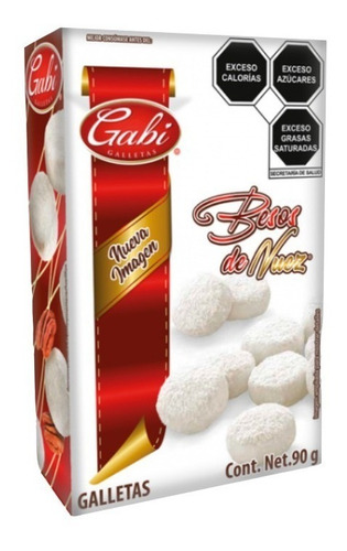Imagen 1 de 1 de Galletas Gabi Besos De Nuez 90 Gr