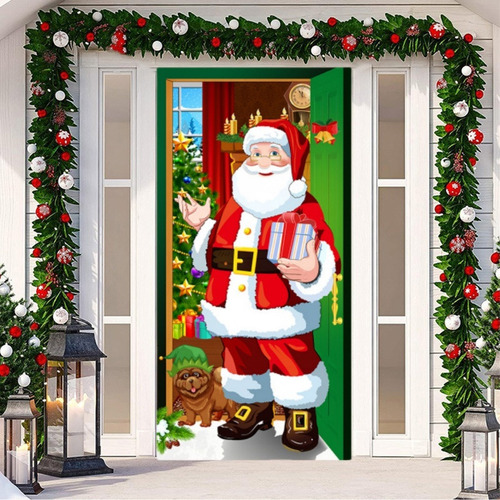2 Cortinas Navideñas Para Puerta, Decoración Del Hogar
